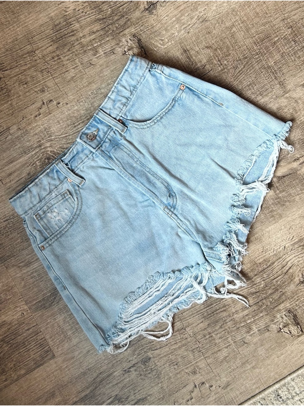 wild fable Light Blue Distressed Denim Shorts